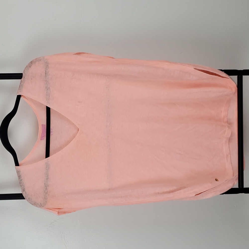 Lilly Pulitzer linen top tunic pink rose women size XXS oversize